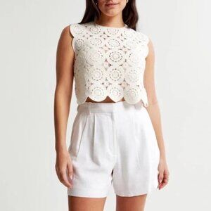 [LIKE NEW] A&F Sloane Tailored Linen-Blend Short White Size 31